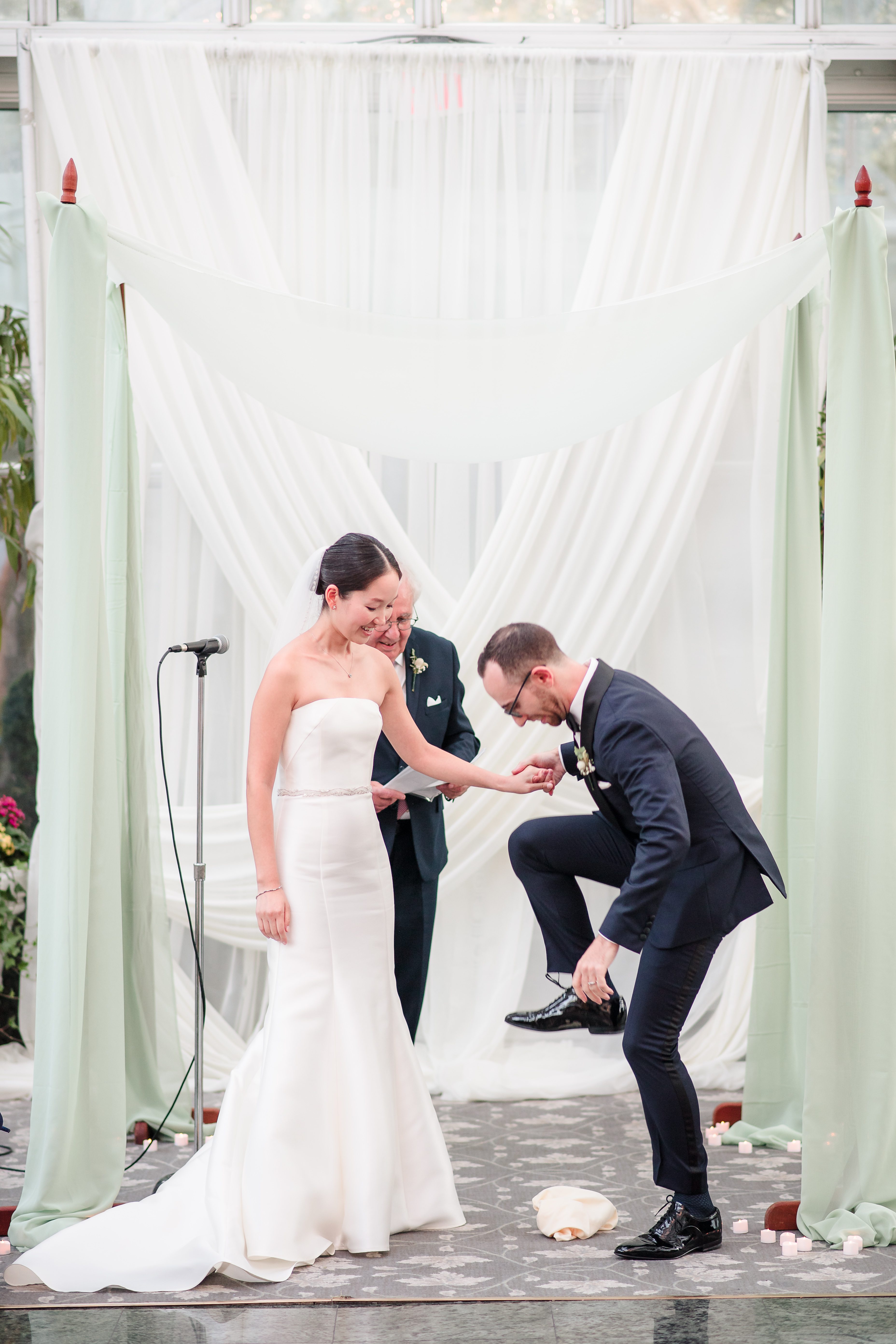 Glass breaking ceremony moment